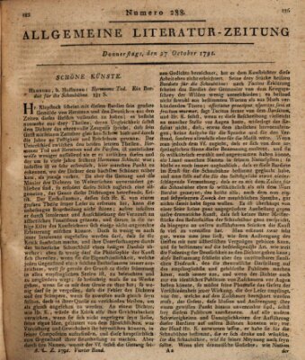 Allgemeine Literatur-Zeitung (Literarisches Zentralblatt für Deutschland) Donnerstag 27. Oktober 1791