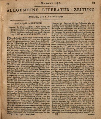 Allgemeine Literatur-Zeitung (Literarisches Zentralblatt für Deutschland) Montag 7. November 1791