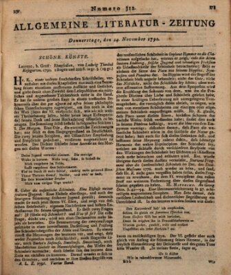 Allgemeine Literatur-Zeitung (Literarisches Zentralblatt für Deutschland) Donnerstag 24. November 1791