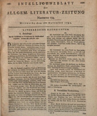 Allgemeine Literatur-Zeitung (Literarisches Zentralblatt für Deutschland) Mittwoch 16. November 1791