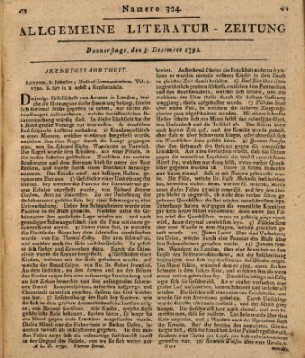 Allgemeine Literatur-Zeitung (Literarisches Zentralblatt für Deutschland) Donnerstag 8. Dezember 1791