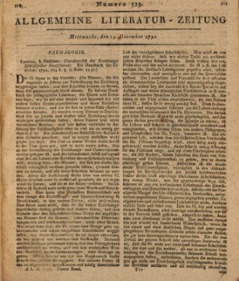 Allgemeine Literatur-Zeitung (Literarisches Zentralblatt für Deutschland) Mittwoch 14. Dezember 1791