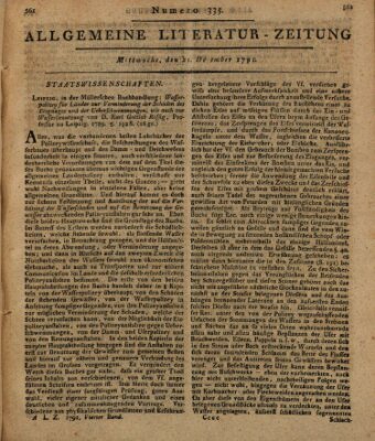 Allgemeine Literatur-Zeitung (Literarisches Zentralblatt für Deutschland) Mittwoch 21. Dezember 1791