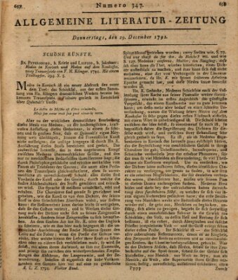 Allgemeine Literatur-Zeitung (Literarisches Zentralblatt für Deutschland) Donnerstag 29. Dezember 1791