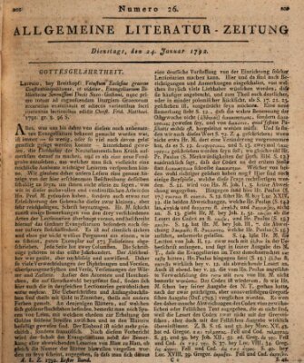 Allgemeine Literatur-Zeitung (Literarisches Zentralblatt für Deutschland) Dienstag 24. Januar 1792