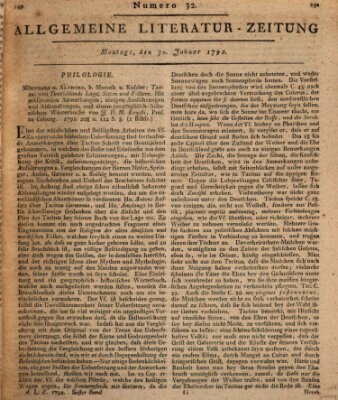 Allgemeine Literatur-Zeitung (Literarisches Zentralblatt für Deutschland) Montag 30. Januar 1792