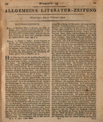 Allgemeine Literatur-Zeitung (Literarisches Zentralblatt für Deutschland) Dienstag 7. Februar 1792