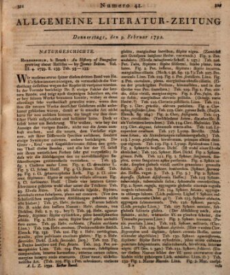 Allgemeine Literatur-Zeitung (Literarisches Zentralblatt für Deutschland) Donnerstag 9. Februar 1792