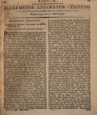 Allgemeine Literatur-Zeitung (Literarisches Zentralblatt für Deutschland) Donnerstag 8. März 1792