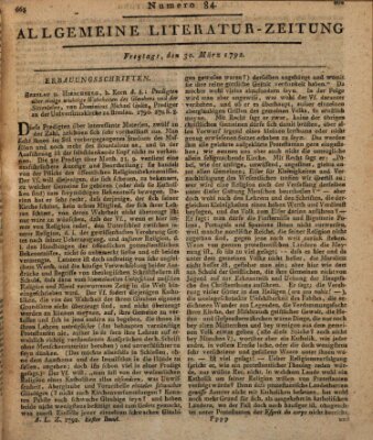 Allgemeine Literatur-Zeitung (Literarisches Zentralblatt für Deutschland) Freitag 30. März 1792