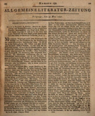 Allgemeine Literatur-Zeitung (Literarisches Zentralblatt für Deutschland) Freitag 25. Mai 1792