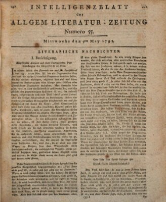 Allgemeine Literatur-Zeitung (Literarisches Zentralblatt für Deutschland) Mittwoch 9. Mai 1792