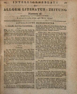 Allgemeine Literatur-Zeitung (Literarisches Zentralblatt für Deutschland) Samstag 19. Mai 1792