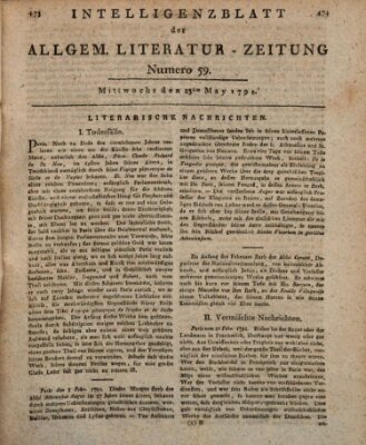 Allgemeine Literatur-Zeitung (Literarisches Zentralblatt für Deutschland) Mittwoch 23. Mai 1792