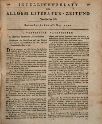 Allgemeine Literatur-Zeitung (Literarisches Zentralblatt für Deutschland) Samstag 26. Mai 1792