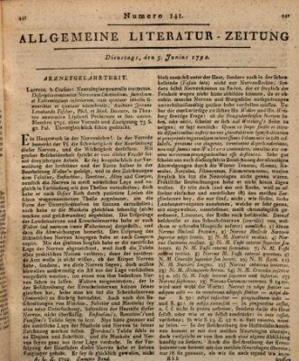 Allgemeine Literatur-Zeitung (Literarisches Zentralblatt für Deutschland) Dienstag 5. Juni 1792