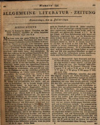 Allgemeine Literatur-Zeitung (Literarisches Zentralblatt für Deutschland) Donnerstag 19. Juli 1792