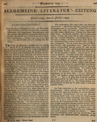 Allgemeine Literatur-Zeitung (Literarisches Zentralblatt für Deutschland) Donnerstag 26. Juli 1792