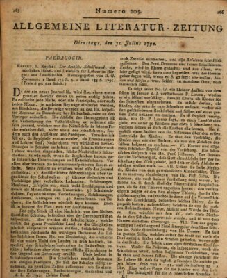 Allgemeine Literatur-Zeitung (Literarisches Zentralblatt für Deutschland) Dienstag 31. Juli 1792