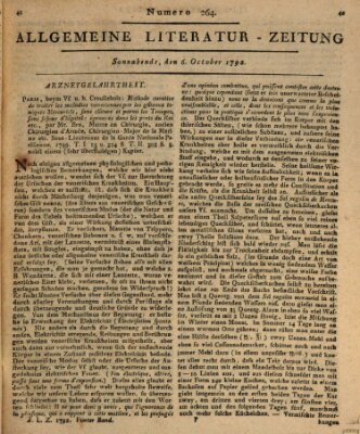 Allgemeine Literatur-Zeitung (Literarisches Zentralblatt für Deutschland) Samstag 6. Oktober 1792