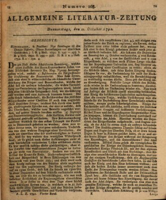 Allgemeine Literatur-Zeitung (Literarisches Zentralblatt für Deutschland) Donnerstag 11. Oktober 1792