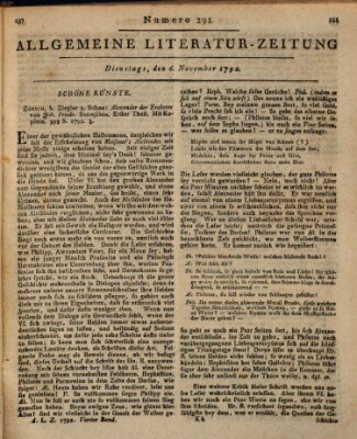 Allgemeine Literatur-Zeitung (Literarisches Zentralblatt für Deutschland) Dienstag 6. November 1792