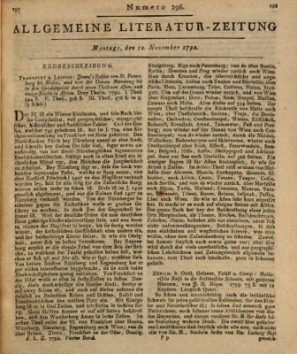 Allgemeine Literatur-Zeitung (Literarisches Zentralblatt für Deutschland) Montag 12. November 1792