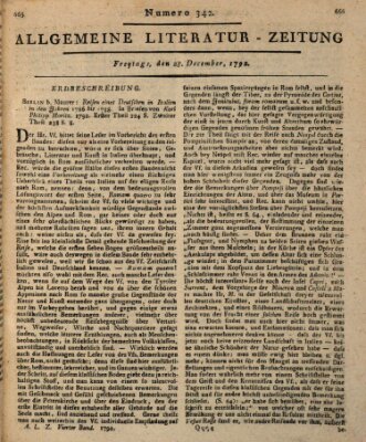 Allgemeine Literatur-Zeitung (Literarisches Zentralblatt für Deutschland) Freitag 28. Dezember 1792