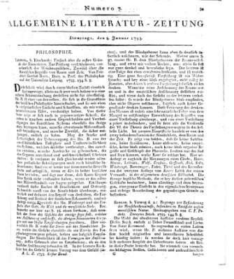 Allgemeine Literatur-Zeitung (Literarisches Zentralblatt für Deutschland) Dienstag 8. Januar 1793