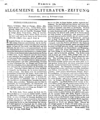 Allgemeine Literatur-Zeitung (Literarisches Zentralblatt für Deutschland) Samstag 23. Februar 1793