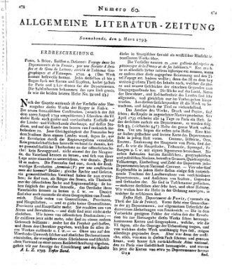 Allgemeine Literatur-Zeitung (Literarisches Zentralblatt für Deutschland) Samstag 2. März 1793