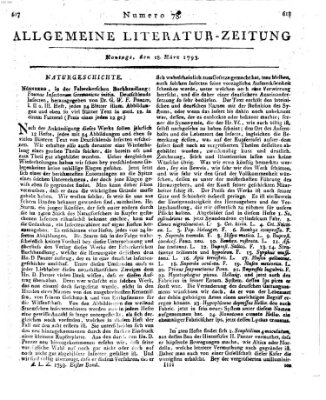 Allgemeine Literatur-Zeitung (Literarisches Zentralblatt für Deutschland) Montag 18. März 1793