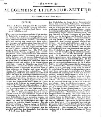 Allgemeine Literatur-Zeitung (Literarisches Zentralblatt für Deutschland) Mittwoch 20. März 1793