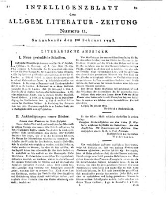 Allgemeine Literatur-Zeitung (Literarisches Zentralblatt für Deutschland) Samstag 9. Februar 1793