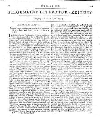 Allgemeine Literatur-Zeitung (Literarisches Zentralblatt für Deutschland) Freitag 12. April 1793