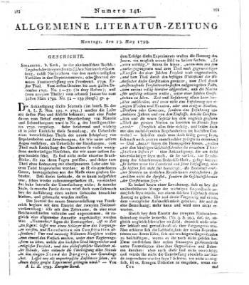 Allgemeine Literatur-Zeitung (Literarisches Zentralblatt für Deutschland) Montag 13. Mai 1793