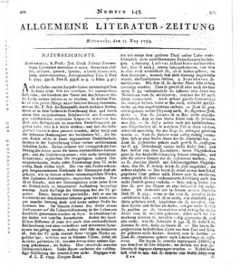 Allgemeine Literatur-Zeitung (Literarisches Zentralblatt für Deutschland) Mittwoch 15. Mai 1793