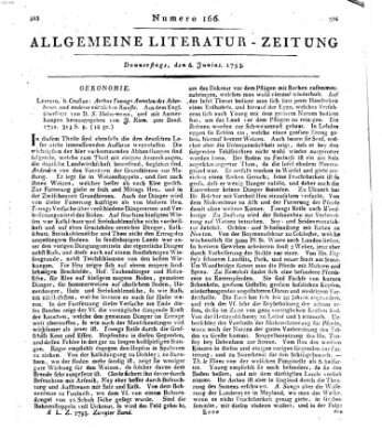 Allgemeine Literatur-Zeitung (Literarisches Zentralblatt für Deutschland) Donnerstag 6. Juni 1793