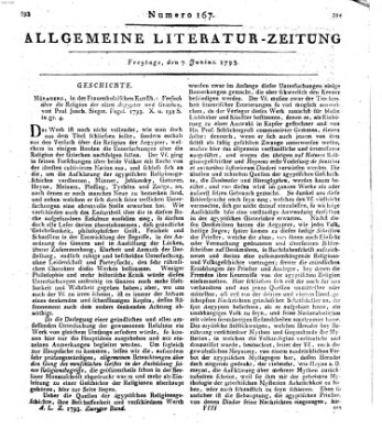 Allgemeine Literatur-Zeitung (Literarisches Zentralblatt für Deutschland) Freitag 7. Juni 1793