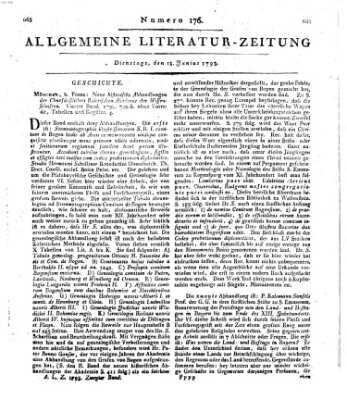 Allgemeine Literatur-Zeitung (Literarisches Zentralblatt für Deutschland) Dienstag 18. Juni 1793