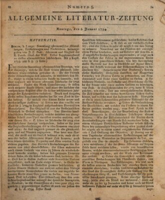 Allgemeine Literatur-Zeitung (Literarisches Zentralblatt für Deutschland) Montag 6. Januar 1794