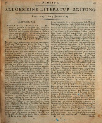 Allgemeine Literatur-Zeitung (Literarisches Zentralblatt für Deutschland) Donnerstag 9. Januar 1794