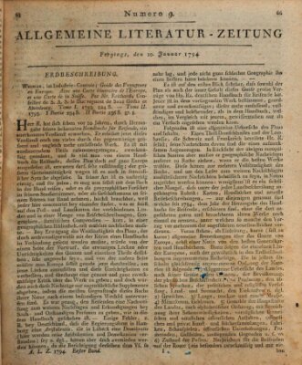 Allgemeine Literatur-Zeitung (Literarisches Zentralblatt für Deutschland) Freitag 10. Januar 1794