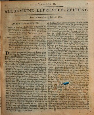 Allgemeine Literatur-Zeitung (Literarisches Zentralblatt für Deutschland) Samstag 11. Januar 1794