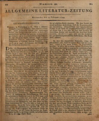 Allgemeine Literatur-Zeitung (Literarisches Zentralblatt für Deutschland) Mittwoch 5. Februar 1794