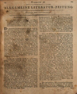 Allgemeine Literatur-Zeitung (Literarisches Zentralblatt für Deutschland) Freitag 7. Februar 1794