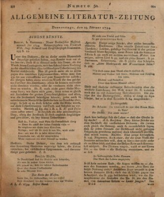 Allgemeine Literatur-Zeitung (Literarisches Zentralblatt für Deutschland) Donnerstag 13. Februar 1794