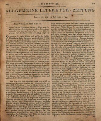 Allgemeine Literatur-Zeitung (Literarisches Zentralblatt für Deutschland) Freitag 14. Februar 1794