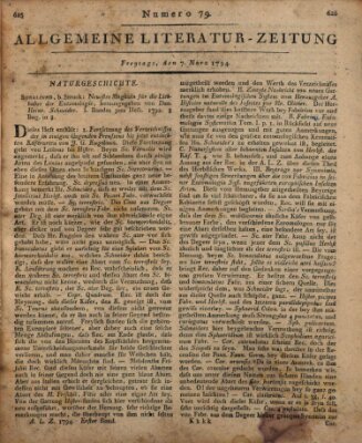 Allgemeine Literatur-Zeitung (Literarisches Zentralblatt für Deutschland) Freitag 7. März 1794