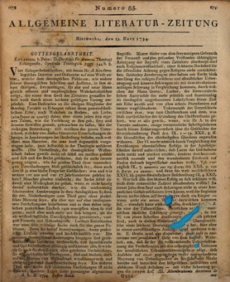 Allgemeine Literatur-Zeitung (Literarisches Zentralblatt für Deutschland) Mittwoch 12. März 1794